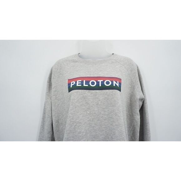 Peloton Sweatshirt Medium Together We Go Far Gray Long Sleeve Crew Neck Cycling - Picture 3 of 11